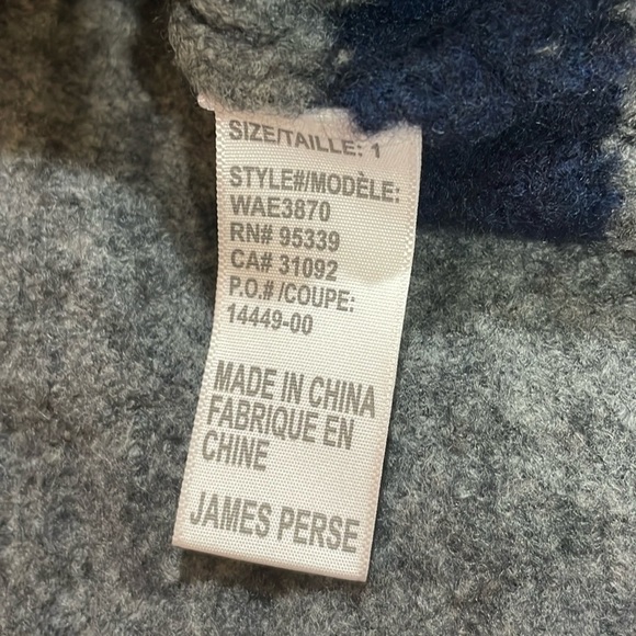 James Perse Pointelle Striped Gray Blue Wool Blend Crewneck Sweater - Picture 3 of 9